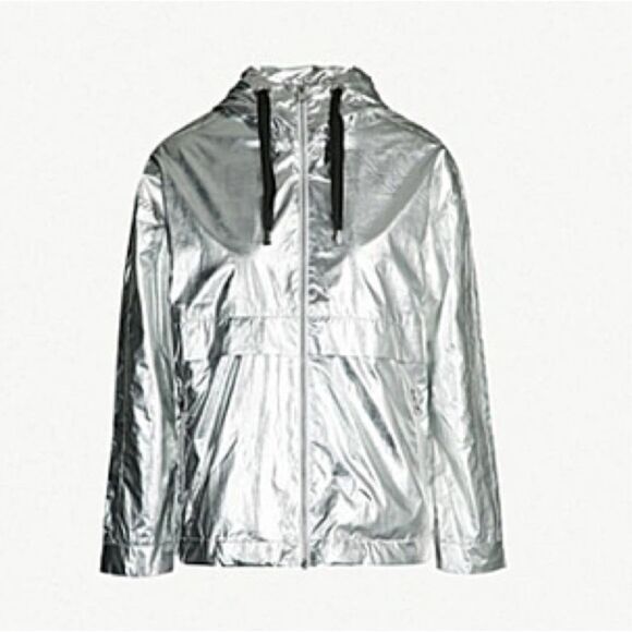 MAJE BOOMER METALLIC WINDBREAKER JACKET IN MULTI 38 - Picture 4 of 15